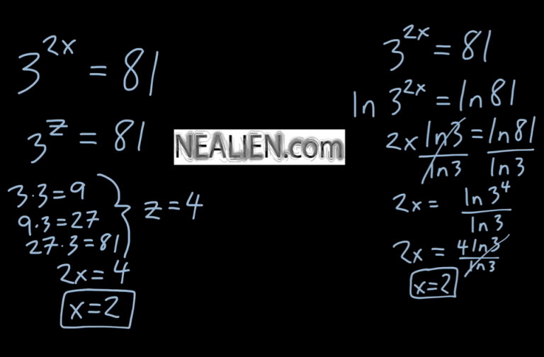 How do I solve 3^{2x}=81?